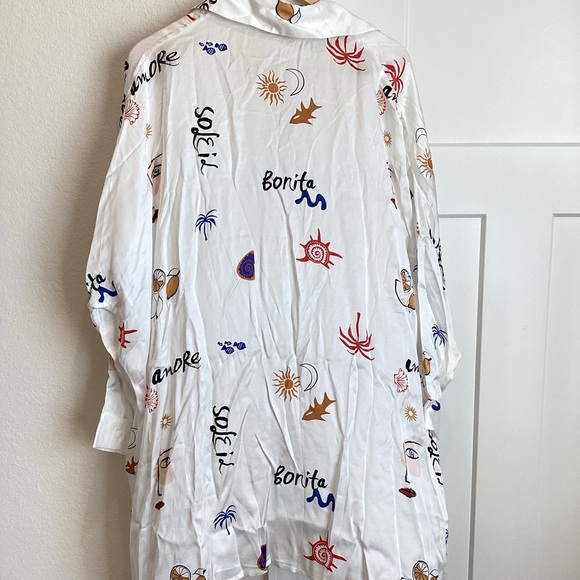 ❌Sold - 🇪🇸🌴☀️ Anthropologie Long-Sleeve Printed Mini Shirt Dress Corey Lynn - Picture 11 of 13